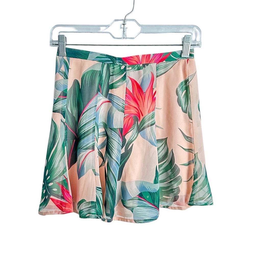 Show Me Your MuMu Kauai Kisses Mini Tropical Palm Leaf Tree Print Skater Skirt - Picture 4 of 10